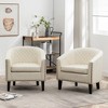 KINWELL Set of 2 PU Faux Leather Club Armchair with Nailheads - 2 of 4