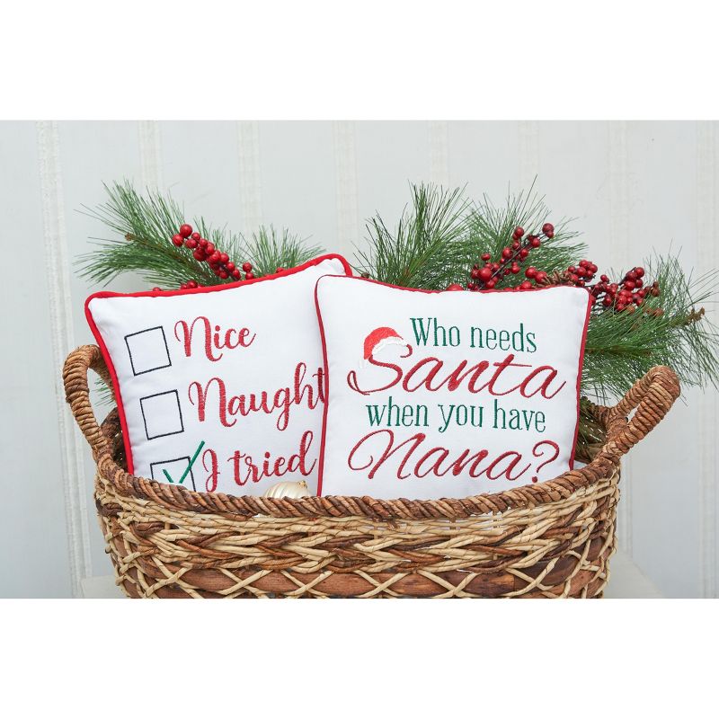 C&F Home 10" x 10" "I Tried" Christmas Winter Decor Decoration Embroidered Petite Accent Throw Pillow, 2 of 8