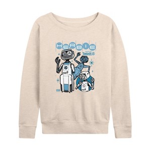 Women's - Marvel - Fantastic 4 Herbie Lightweight French Terry Wide Neck Long Sleeve Graphic Shirt - 1 of 4