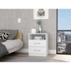 TIRAMISUBEST White Nightstand with Open Shelf, Modern 20"H Bedside Table - 3 of 4