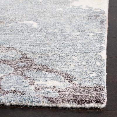 Gray and Ivory Hand-Tufted Wool Runner Rug