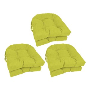 Blazing Needles, 16-inch Spun Polyester Solid Outdoor U-shaped Tufted Chair Cushions (Set of 6) - 1 of 1