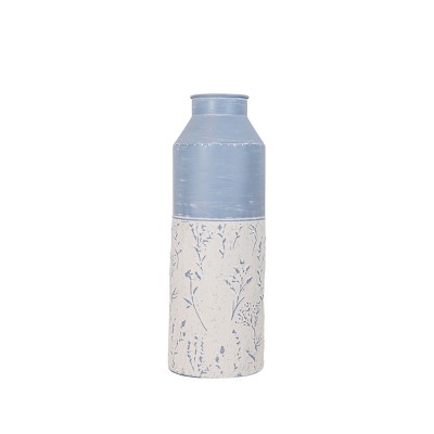Floral Vase Blue Metal by Foreside Home & Garden