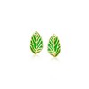 Ross-Simons Green Enamel Leaf Earrings With Removable .90 ct. t.w. Emerald Drops in 18kt Gold Over Sterling - 4 of 4