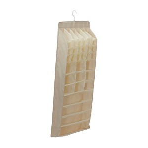 Household Essentials Lingerie Hanging Organizer, 37 Poly-Cotton Blend Fabric Pockets, 24 Small, 9 Medium and 4 Large, Natural - 1 of 4