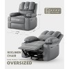 Acekool Power Recliner sofa with Heat & Massage, Swivel Rocker, USB Port, Cup Holders, Side Pockets, Extra-Wide Seat, Living Room - 3 of 4