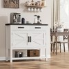 Buffet Cabinet with Storage Shelf, 2 Doors Wood Coffee Bar Cabinet for Kitchen, Dining Room, Living Room - 4 of 4