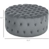 Aghana Digitals Light Gray Multifunctional Ottoman: Velvet-Feel Upholstered, Button Tufted, Padded - 4 of 4
