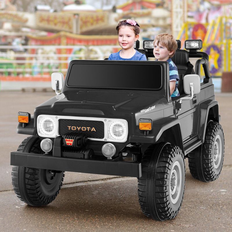 Costway 2 Seater Ride On Truck Car 12V Licensed Toyota FJ40 RC w/ Laser Light & Music, 2 of 13