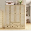 FUFU&GAGA Yellow Wooden Wardrobe Closet Freestanding - 2 of 4