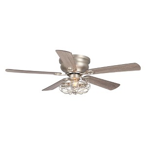 Parrot Uncle 48" Modern Industrial Nickel Flush Mount Ceiling Fan - 1 of 4