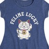 Girls' - Instant Message - Feline Lucky Fit & Flair Cap Sleeve Graphic Dress - 2 of 4