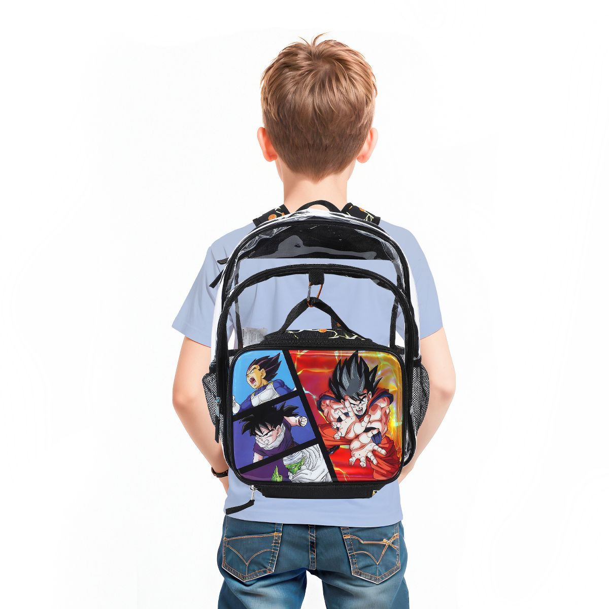 Dragon Ball Z Goku 2-Piece 16" Kids Clear Backpack & Lunch Box Set For School And Travel - thumbnail 6