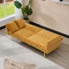 Dovelina Corduroy Foldable Double Sofa Bed with Folding Armrests for Living Rooms -Yellow - 2 of 4