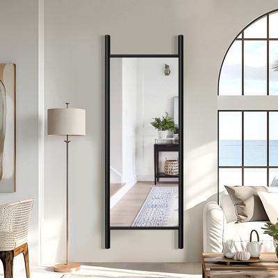 Wooakway 63"H Solid Wood Full Length Mirror Accent Wall Mirror Novelty Cheval Mirror Black/Brown/Walnut/Natural Wood