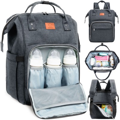 KeaBabies Original Diaper Bag Backpack, Multi Functional, Water-resistant, Large Baby Bags for Girls, Boys (Mystic Gray)