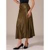INSPIRE CHIC Women's Satin High Waisted Elastic Waistband Casual Flowy Elegant Maxi Skirt - 3 of 4