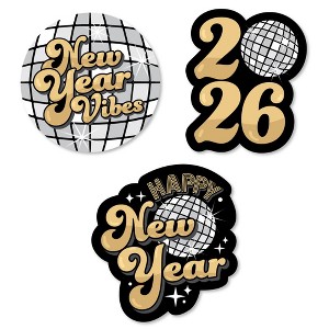 Big Dot of Happiness Disco New Year - DIY Shaped Groovy 2026 NYE Party Cut-Outs - 24 Count - 1 of 4