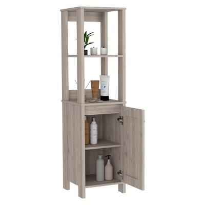 NicBex 59.3 Inch Tall Bathroom Storage Cabinet,Slim Storage Cabinet with Open Shelves for Living Room,Home Office