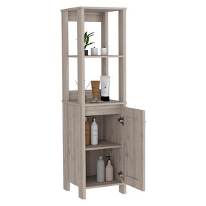 NicBex 59.3 Inch Tall Bathroom Storage Cabinet,Slim Storage Cabinet with Open Shelves for Living Room,Home Office - 1 of 3