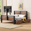 YOOCOZZ Twin Metal Bed with Drawers & Swivel TV Stand - Black - 3 of 4