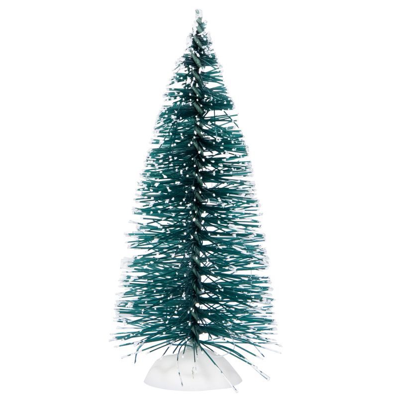 Northlight Set of 2 Frosted Mini Bottle Brush Pine Christmas Village Trees 4", 4 of 5