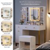 Vanity Desk with Lights, Makeup Vanity Desk, 3 Color Lighting Modes, Vanity Table with Drawers and Cabinets, Dressing Table with Power Outlet - 3 of 4
