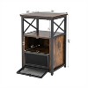 Set of 2 Modern Nightstand with 2 Flip Drawers and Open Shelf - 4 of 4