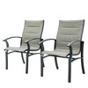 Metal Patio Dining Chairs Set with Textilene Mesh Fabric in Grey (Set of 2) - 4 of 4