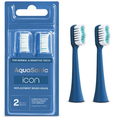 AquaSonic Icon Toothbrush Replacement Brush Heads - 2 Pack