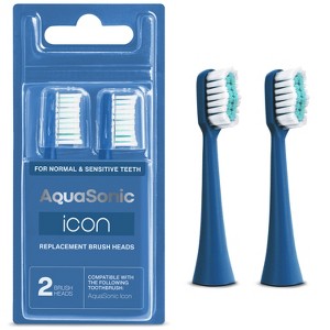 AquaSonic Icon Toothbrush Replacement Brush Heads - 2 Pack - 1 of 4