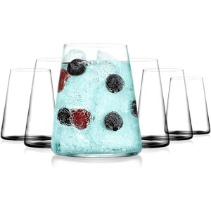 BENETI Modern 17oz Crystal Drinking Glasses, Set of 6 - Made In Europe - 1 of 4