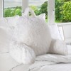 Cheer Collection Long Shaggy Hair TV, Gaming and Reading Backrest Pillow with Armrests - 2 of 4