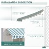 Sapphtopaz 12' x 10' Retractable Awning Manual Patio Awnings Sunshade Shelter 280gsm UV Resistant with Manual Crank Handle Aluminum Frame - 2 of 4