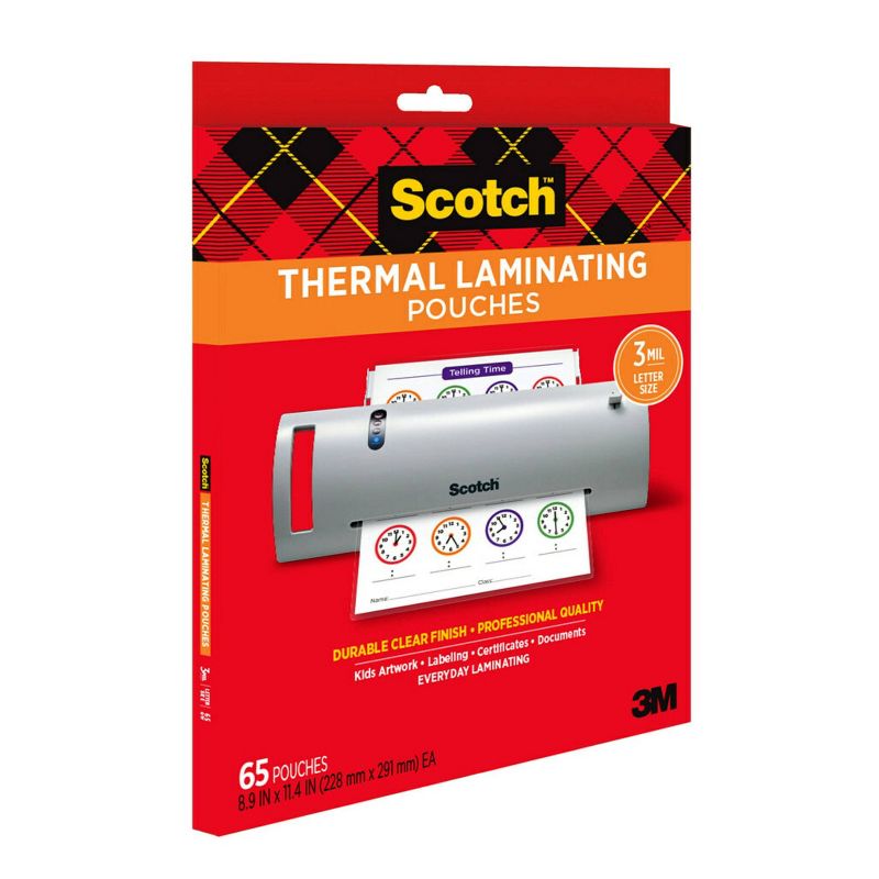 Scotch 65ct 9&#34; x 11&#34; Thermal Laminating Pouches Clear, 4 of 14