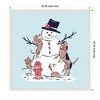 Kate & Laurel All Things Decor Sylvie Beaded Snowman Dogs Cat Framed Canvas by Krissy Mast - 2 of 4