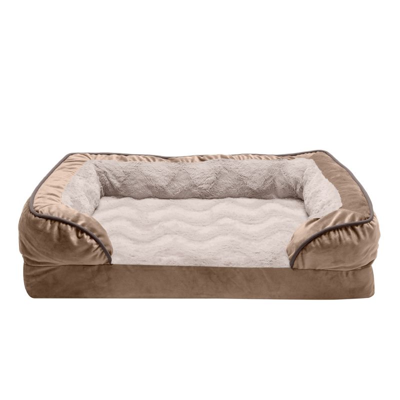 FurHaven Velvet Waves Perfect Comfort Memory Foam Sofa Dog Bed, 2 of 4