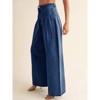 Imily Bela Womens Wide Leg High Waisted Baggy Side Pleated Boyfriend Loose Denim Pants - 2 of 4
