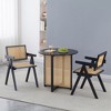 VYNXARIA 2 dining chairs, natural color, rubber wood rattan weaving technology, armrest solid wood dining chair, living room chair, simple and natural - 2 of 4