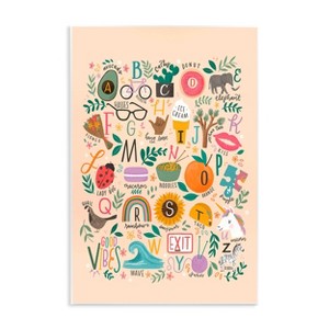 Stupell Industries 20"x16" Whimsical Kids' Alphabet Playful ABC Illustrations Everyday Items Wall Art Unframed - 1 of 4