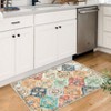 Washable Vintage Floral Living Room Bedroom Rugs, Distressed Print Farmhouse Carpet for Dining Room Kitchen, Retro Accent Home Decor Rugs - 3 of 4
