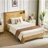 Lyngins Modern Platform Bed Frame with Wave-Shaped Curved Panels, Queen Size Bed Frame with Storage Headboard, All-Metal Support, Premium Wood Accents - 2 of 4