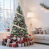 Pre-Decorated Artificial Christmas Tree Prelit, Partially Flocked Design Xmas Tree - 2 of 4