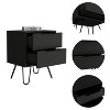 Kumasinova Modern Wood Nightstand with 2 Steel Hairpin Legs,22.44" Night Stand with Drawers,Stylish Bedside Table for Bedroom&Living Room - 4 of 4