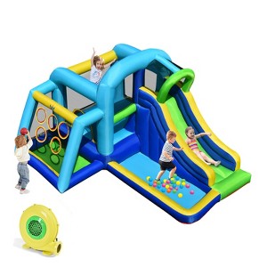 Infans Inflatable Bouncer Climbing Bounce House Kids Slide Park Ball Pit w/ 480W Blower - 1 of 4