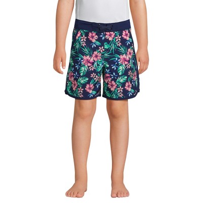 Lands' End Kids Active Stretch Curved Hem Long Board Short