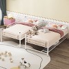 NicBex Twin Over Twin Bunk Bed with Safty Guardrail and Shelf,Metal Twin Loft Bed with Ladder and Converts to 2 Twin Beds,Bunk Beds for Bedroom,White - 4 of 4
