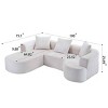 Modular L-Shape Sectional Sofa, Deep Seat Couch with Chaise, Sponge Compression Sofa with Spring Support and Corduroy Cover-Coolbibila - 4 of 4