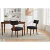 Lycvki Set of 2 Linen Fabric Modern Armless Dining Chairs with Curved backrest and Solid Wooden Legs - 4 of 4