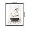 Kate and Laurel Penguins in Classic Black and White Bath by Amy Peterson Framed Wall Art Print, 26 x 33, Stylish Black Narrow - 2 of 4